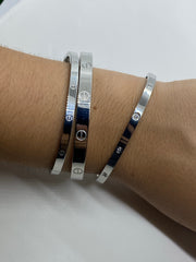 Bracciale manetta slim zirconato